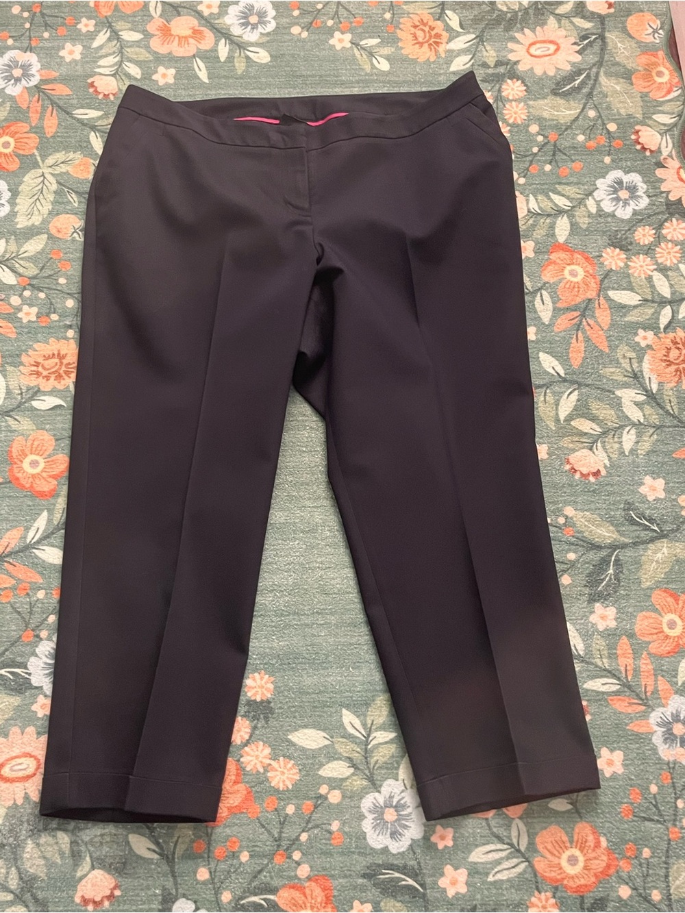 Lane Bryant Black Dress Capris Pants with cuffs size 16